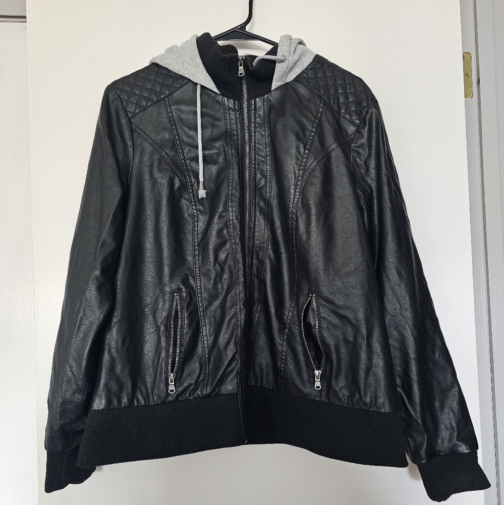 Outer Edge Plus Size Women's Faux Leather Jacket